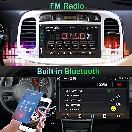Apple Carplay כפול DIN רדיו סטריאו עם אנדרואיד אוטומטי 7 אינץ 'מסך מגע מכוניות שמע מקלטים עם Bluetooth ללא