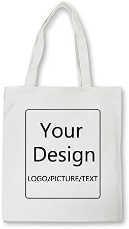להוסיף שלך תמונה טקסט לוגו מותאם אישית עיצוב משלך אישית בד תיק לשימוש חוזר מכולת קניות כתף שקיות
