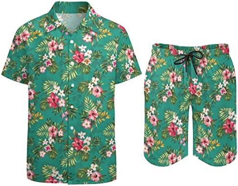 2023 אופנת קיץ חדשה לקיץ פנאי הוואי חוף הים חוף חוף דיגיטלי תלת מימד הדפסת חליפות שרוולים קצרים עבור