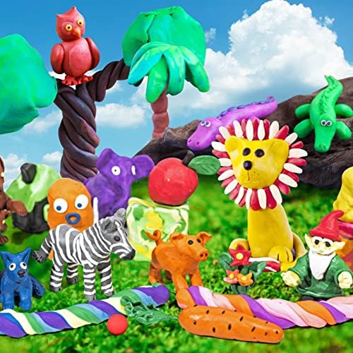 חימר קסם-חימר יבש באוויר 24 צבעים, חימר דוגמנות לילדים עם כלים, רך וקל במיוחד, מתנות צעצועים לגיל