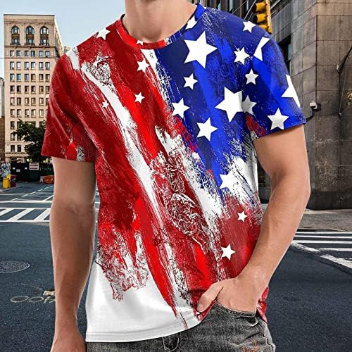 BMISEGM חולצת גברים קיץ גברים יום עצמאות קיץ אופנה 3D הדפסת דיגיטל חולצת T