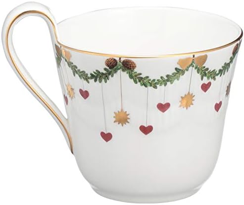 רויאל קופנהגן כוכב מחורצים חג המולד גבוהה ידית כוס ותחתית