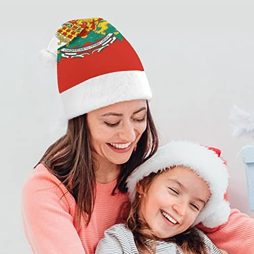 בולגרי תג דגל חג המולד כובע רך קטיפה סנטה כובע מצחיק כפה עבור חג המולד לשנה חדשה חגיגי מפלגה