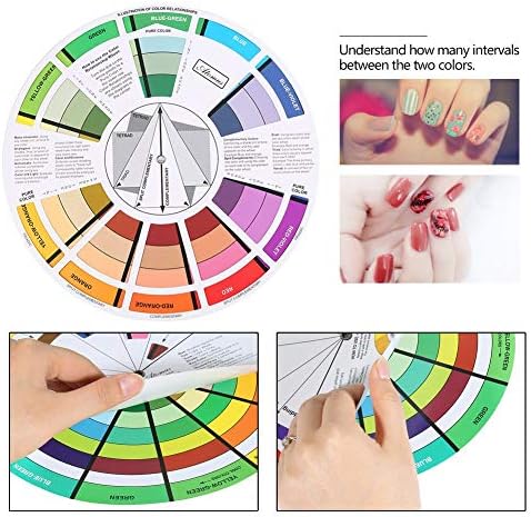 גלגל צבע, גלגל כרומטי יצירתי, מדריך לערבוב צבע למידה כלי לימוד כיתת אמנות לאיפור תרשים לוח מיזוג תרשים