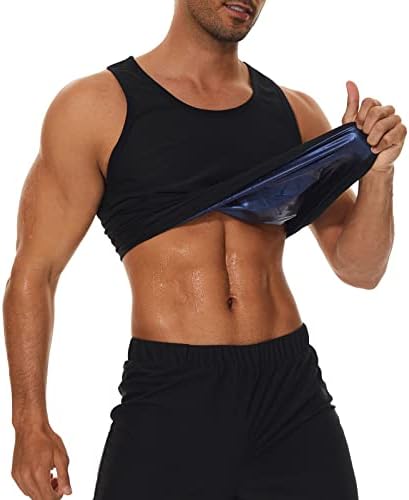 סאונה זיעה אפוד לגברים חולצה חום השמנה גופיות אימון חליפת משקל אובדן מותניים מאמן גוף ומעצב הרזיה