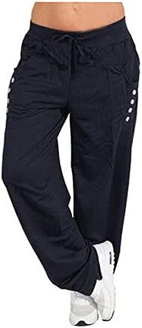 מכנסי טרנינג לנשים של ג ' ורסה, מכנסי טרנינג גדולים לנשים עם מכנסי חגורה מכנסי טרנינג ישרים עם מכנסי