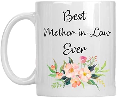 ספל קפה חמותה הטובה ביותר אי פעם-רעיון מתנה של יום האם הניתן להתאמה אישית לאמא, אשה או חמות 11 גרם. ספל לבן
