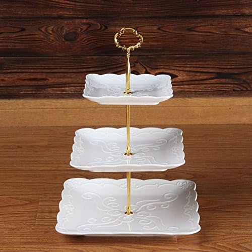 עוגת דוכן עוגת מגש קינוח תצוגת אירופאי יוקרה יצירתי לחתונה או סלון שלוש שכבות