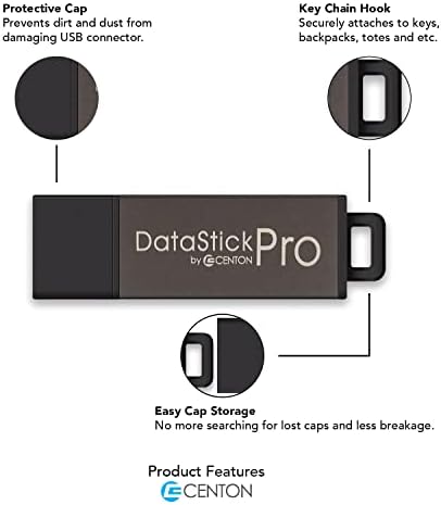 Centon Datastick Pro USB 2.0 כונן הבזק 8GB x 100, אפור