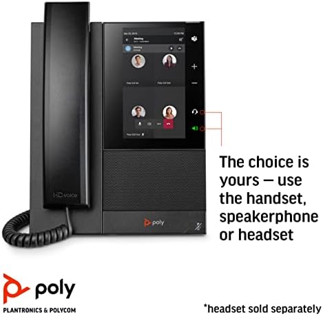 Poly CCX 505 צוותים מהדורת טלפון עם מכשיר מטלטת - Wi -Fi מופעל - גדר אקוסטית & טכנולוגיות רעש