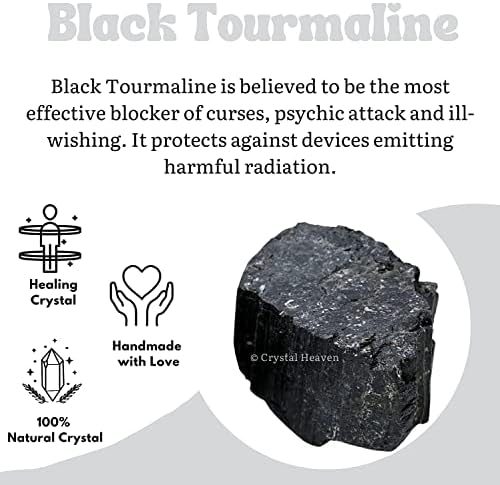 Efinito אבן טורמלין שחורה גדולה אבן מחוספסת מקורית, גבישים גולמיים טבעיים למלאכות DIY, ביטוי, מדיטציה וריפוי