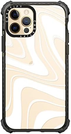 Casetify Ultra Impact Case עבור iPhone 12 / iPhone 12 Pro - מערבולות חלביות - ברור שחור