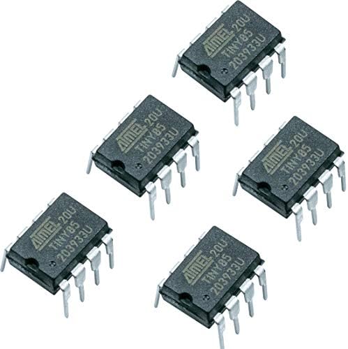 RisingSaplings 5 ​​יחידות Attiny85-20PU DIP-8 IC MCU 8BIT Microcontroller עם 8KB