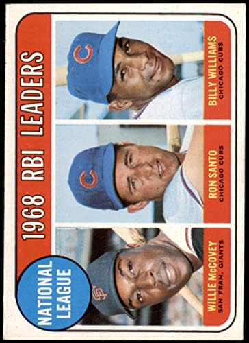 1969 Topps 4 NL RBI מנהיגי ווילי מקובי/רון סנטו/בילי וויליאמס סן פרנסיסקו/שיקגו ענקים/כרטיסי דיקן קאבס