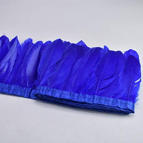 2 מטרים חבילה רויאל כחול אווז נוצה לקצץ שוליים בתפזורת 15-20 סמ עשה זאת בעצמך נוצת סרט עבור מלאכות עבור חצאית