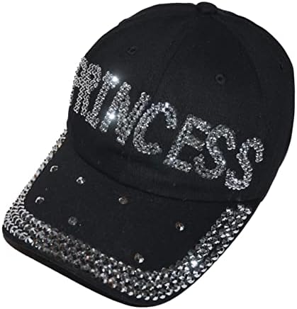 Popfizzy Womens Bling Cap, כובע בייסבול של ריינסטון, כובע ג'ינס במצוקה של Bejeweled, מתנות בלינג לנשים