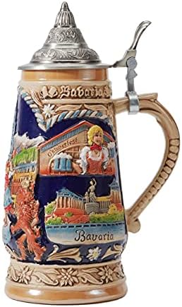 הוקוזה בירה שטיין ספל גרמנית מינכן בוואריה סטנלי ויקינג קנקן עם מכסה פטוור יום הולדת מתנות 1.0 ליטר