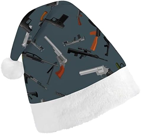 צבאי אקדח דפוס מצחיק חג המולד כובע סנטה קלאוס כובעי קצר קטיפה עם לבן חפתים עבור חג המולד חג מסיבת אספקת