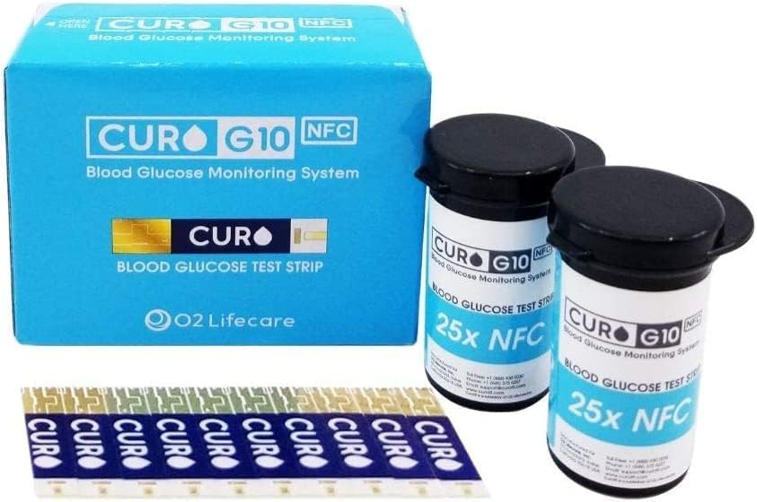 CURO G10 רצועות בדיקת גלוקוז: כלול רצועות בדיקת גלוקוז כולל 100 כמות