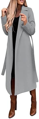 אופנת נשים קוקוארה סתיו מעיל צמר חורף מעיל דש אלגנטי מעיל טרנץ