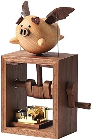 פלא אותי קישוט ביתי מוזיקה אוקטבה קופסא מעופפת חזיר יצירתי מתנה עץ מתנה מתנה