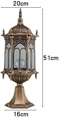 מנורה עמוד עמוד IIFAS אטום למים עמוד חלודה מנורה וינטג 'מתכת מתכת בסגנון אירופאי תאורה חיצונית חצר גדר גדר