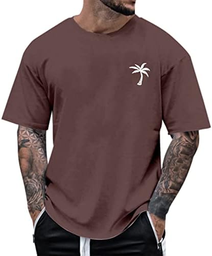 חולצות טריקו של שרוול קצר של XXBR לגברים קיץ הדפסת עץ הוואי