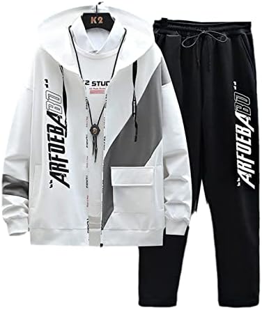 שני חתיכות סתיו של סתיו סתיו סט ז'קט+מכנסיים קבעו חליפת ספורט ספורט עם בגדי רחוב מכנסיים.