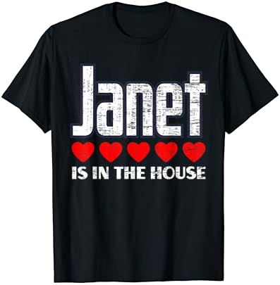 ג 'נט הוא בבית רטרו לבבות ראשון שם אהבת ג' נט חולצה