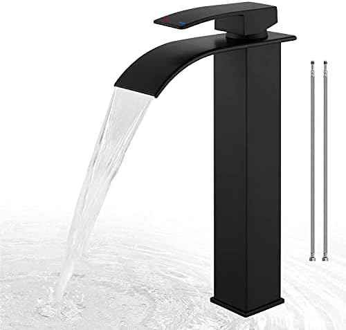 AIRUIDA מתקן מקלחת חיצוני מט שחור שחור SUS304 מקלחת ברז משולבת כלי אמבטיה ברז ברק שחור שחור מפל גבוה ידית