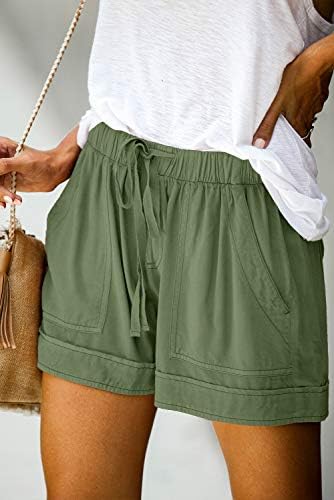 מכנסי חוף קיץ רופפים מזדמנים לנשים מכנסיים קצרים נוחים עם מותניים גבוהים עם כיסים