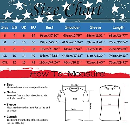 חולצות פטריוטיות לנשים דגל אמריקאי שרוול קצר שרוול V צוואר חולצה פסים כוכבים רופפים צמרות מסיבות מזדמנים