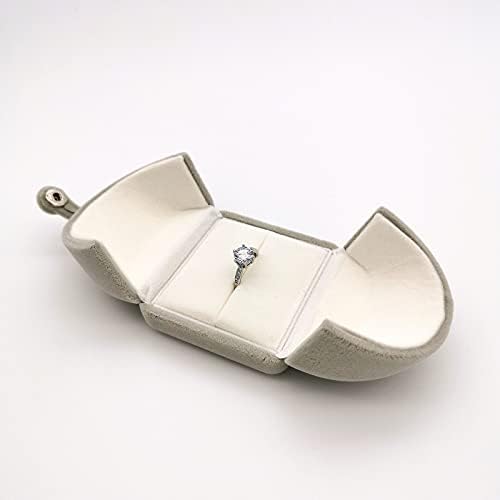 קורופאסו קטיפה טבעת טבעת מארז להצעה מתנות תכשיטים מתנות תכשיטים עם חריץ יחיד - אפור