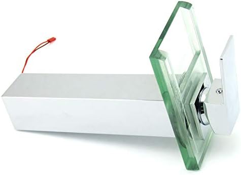 ברז כיור זכוכית צבע הובלה מחליף מפל מפל ברז כרום LED מנוף יחיד אמבטיה הובלת מים בר ברז אור ברז
