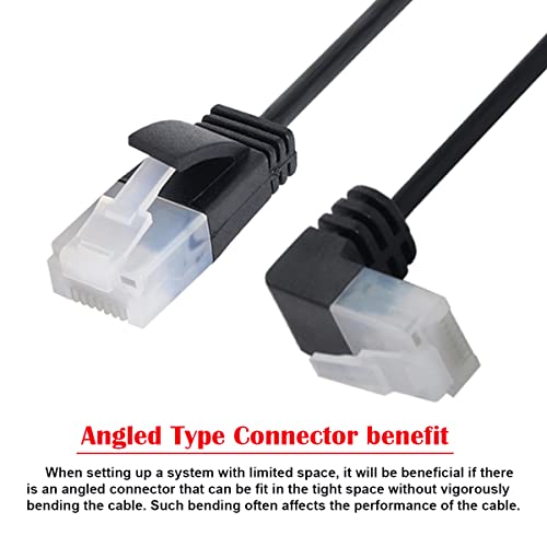 cablecc up זוויתי 8p8c STP Cat 5e LAN Ethernet Network Tatch כבל 90 מעלות לכבל ישר 50 סמ