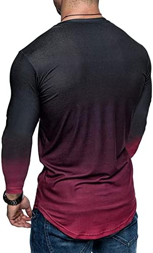 פיג ' יהוטה גברים שרירים כושר פנאי מצויד חולצה צוות צוואר ארוך שרוול שיפוע טי למעלה