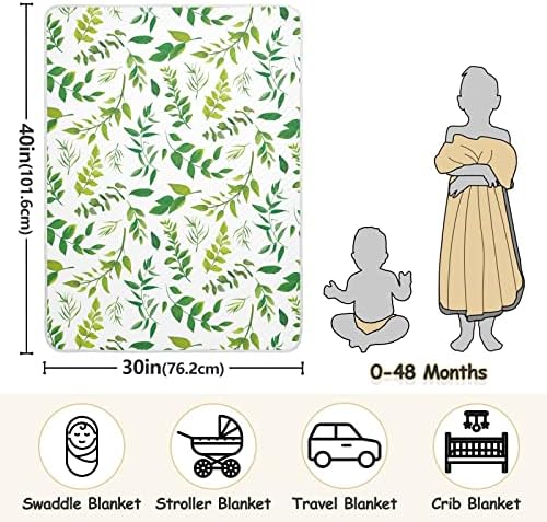 שמיכת חוטף צמחים טרופיים ירוקים משאירים שמיכת כותנה לתינוקות, מקבלת שמיכה, שמיכה רכה קלה משקל לעריסה, טיולון,