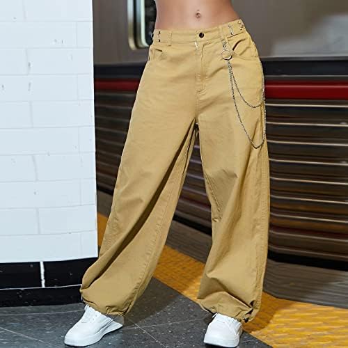 חמוד מכנסיים לנשים טרנדי 2023 מכנסיים מטען אישה בכושר רגוע בבאגי בגדים שחור מכנסיים פרחוני מכנסיים