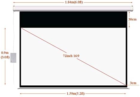 Llamn 72 אינץ '16: 9 מסך הקרנה חשמלי מאט לבן לסרט LED LCD מסך מקרן ממונע