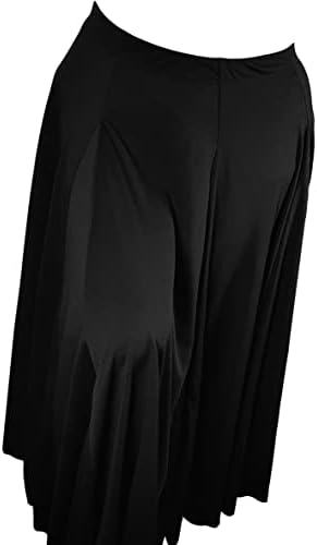 חצאית Girlflamenco על פוליאסטר, 6 לוחות, 6 משולשים, צבע אחיד שחור