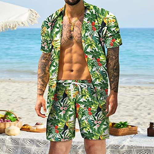 BMISEGM חליפת גברים גברים אביב קיץ קיץ מזדמן חוף מזדמן מכופת מכופף שרוול קצר