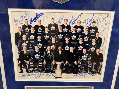 1962-63 אלופי גביע סטנלי טורונטו טורונטו לייף עלים חתומים תמונה ממוסגרת JSA COA - תמונות NHL עם חתימה
