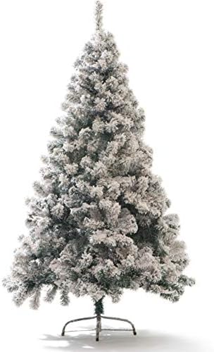 Cywyq 7.8 רגל PVC Spruce עץ חג המולד מלאכותי, עצים מעוטרים שלג נוהרים מתקפלים לחג חג המולד המקורה השנה