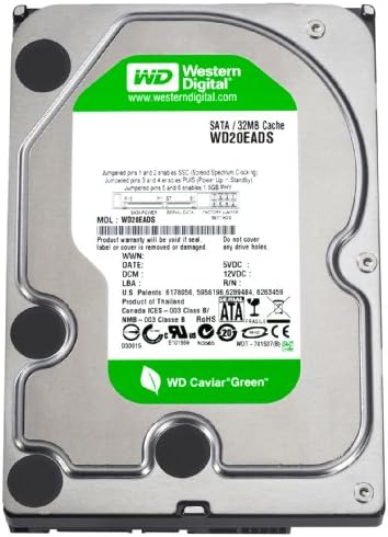 קוויאר דיגיטלי מערבי ירוק 2 TB SATA II 32 MB מטמון בתפזור