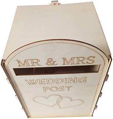 Amosfun חתונה מעץ דואר דואר מתנה לתיבת דואר ציוד לחתונה