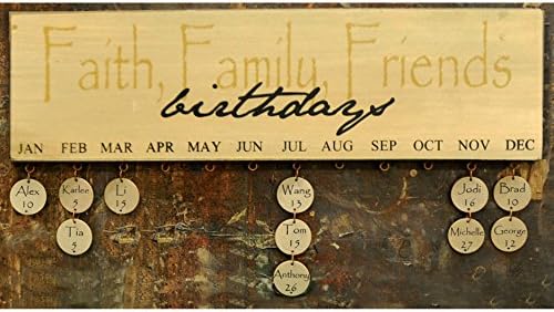 לוח שנה יום הולדת חברים משפחה אמונה-זהב