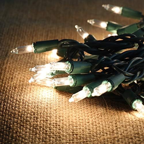 ג ' וידומי 100-לספור ברור לבן חג המולד אור סט, ירוק חוט אורות לקישוטי חג המולד, חג, מסיבה, בית,