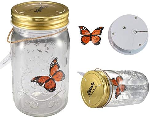 פרפר בצנצנת, פרפר מונפשי של Airlxf זכוכית בצנצנת עם קישוט מתנה של אור LED