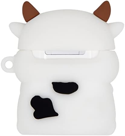 מארז AirPods חמוד של Mouzor, AirPods 2 מארז, פרה תה בובה מצחיק 3D Cartoon Animal Case, PVC רך