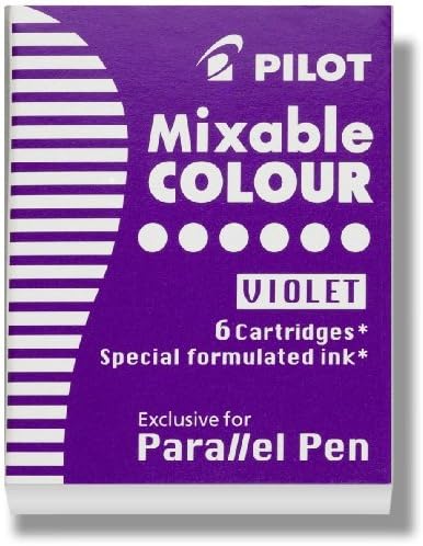טייס מקביל עט דיו מילוי עבור קליגרפיה עטים, סגול, 6 מחסניות לחפיסה